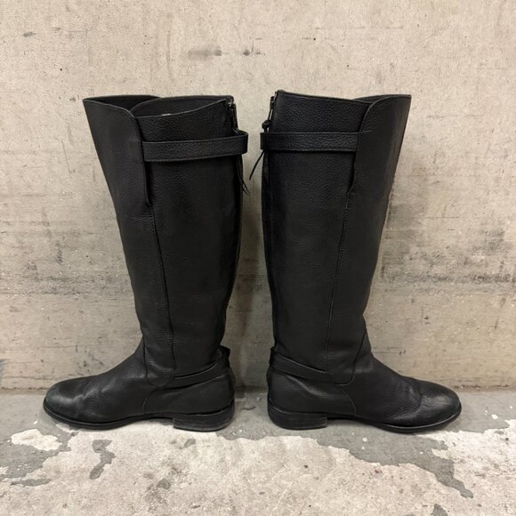 J. Crew Black Emmett Wide Calf Pebble Leather Tall Zip Boots Extended Calf 6 - Picture 8 of 13